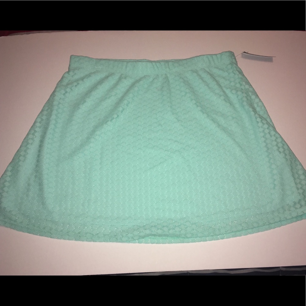 Mint green mini skirt